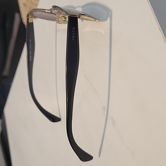 Prada Women's Eyeglasses VPR 65R QE3-1O1 Black/Gold Frame - Picture 4 of 11